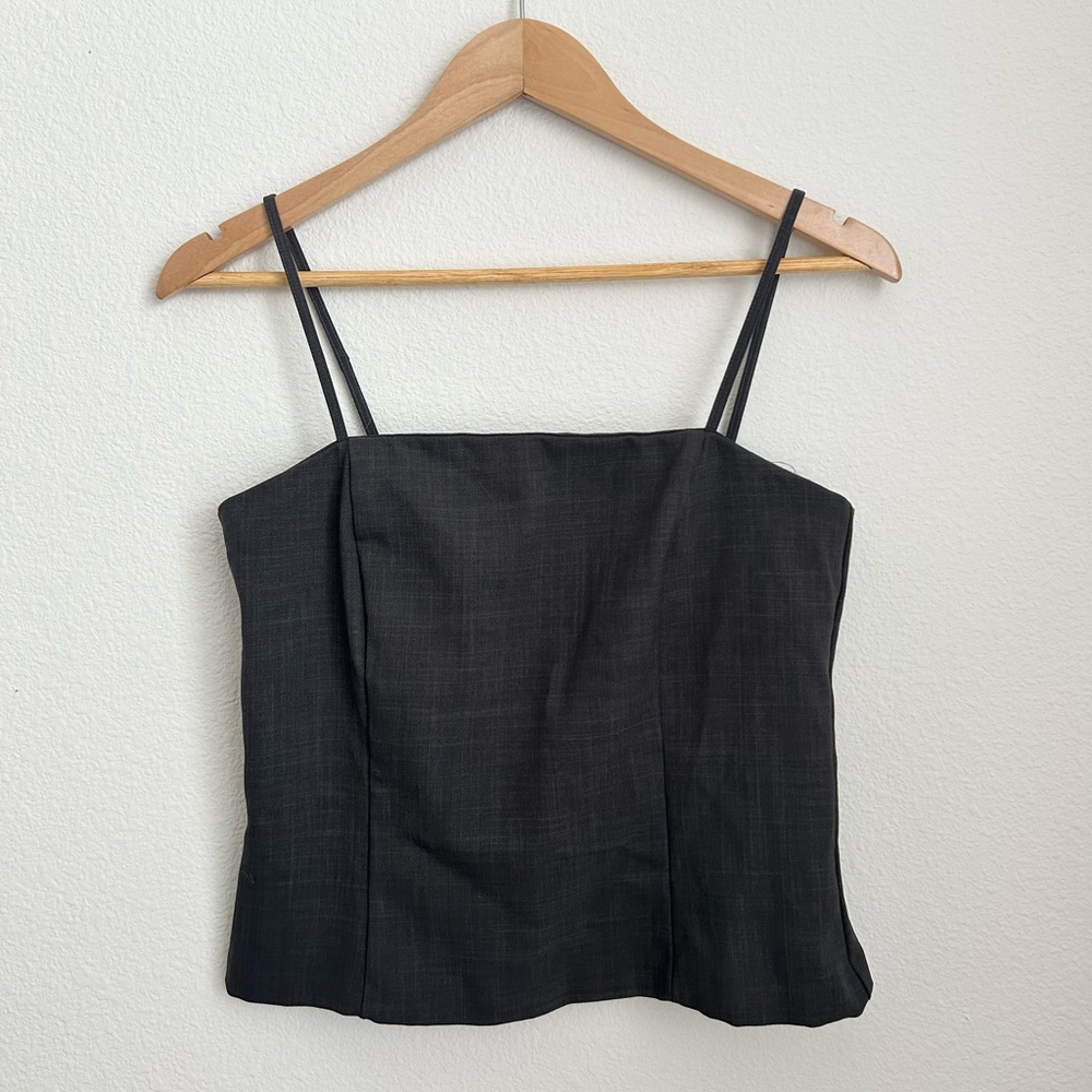 Y2K Square Neck Grey Tank Top
